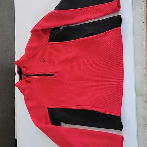 Spyder Men Outbound 1/4 Zip Red Black Pull Over Sweater Size‎ Medium - Picture 2 of 12